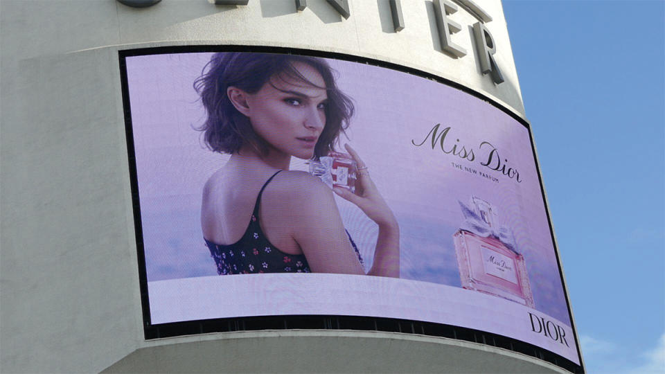 A Dior billboard in L.A. featuring Natalie Portman