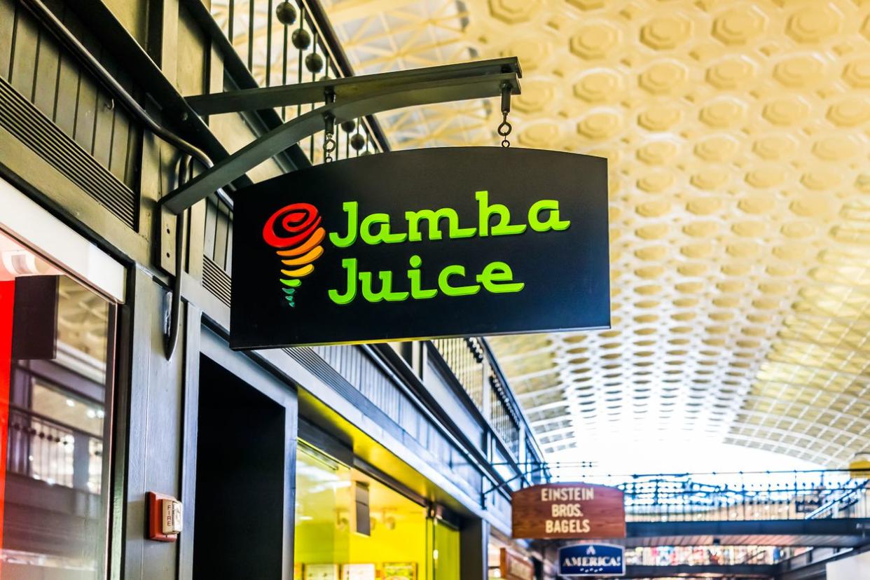 A Jamba Juice sign.