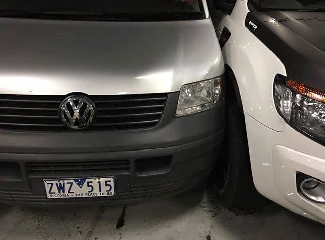 Vehicles were shifted during the voyage from Melbourne to Devonport. Picture: Dash Cam Owners Australia