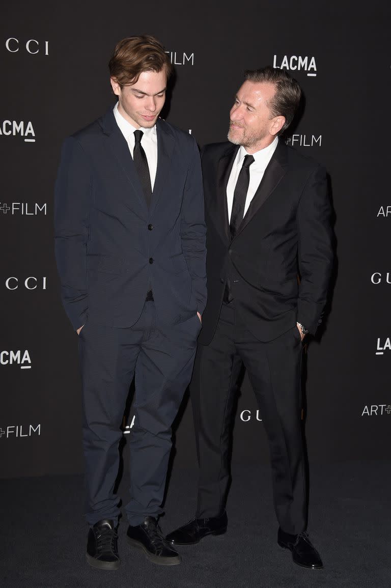 El actor Tim Roth y su hijo Cormac en 2014