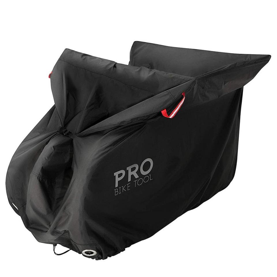 4) Pro Bike Cover for Outdoor Bicycle Storage - Heavy Duty Ripstop Material, Waterproof & Anti-UV (Travel - Large for 1 Bike)