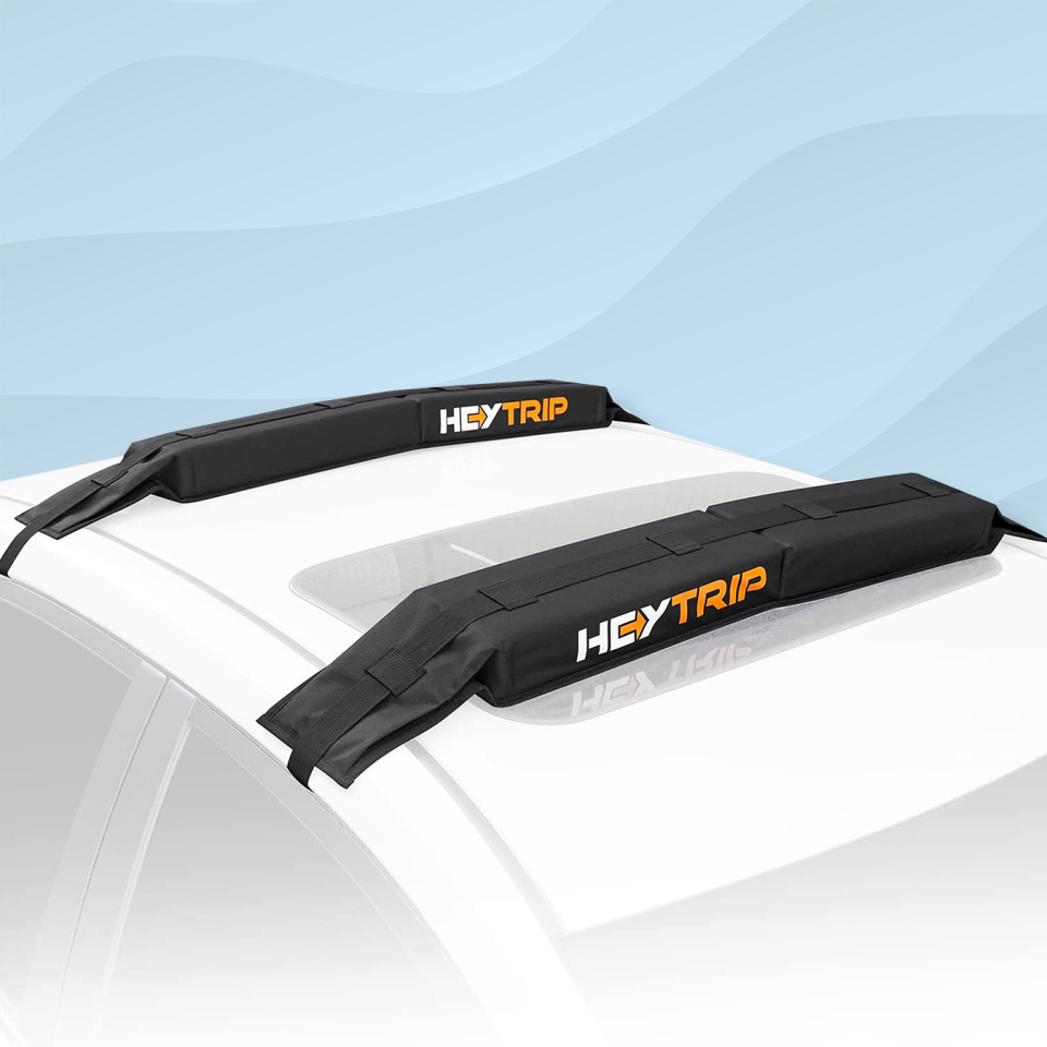 a top view of the heytrip surfboard car rack on a vehicle