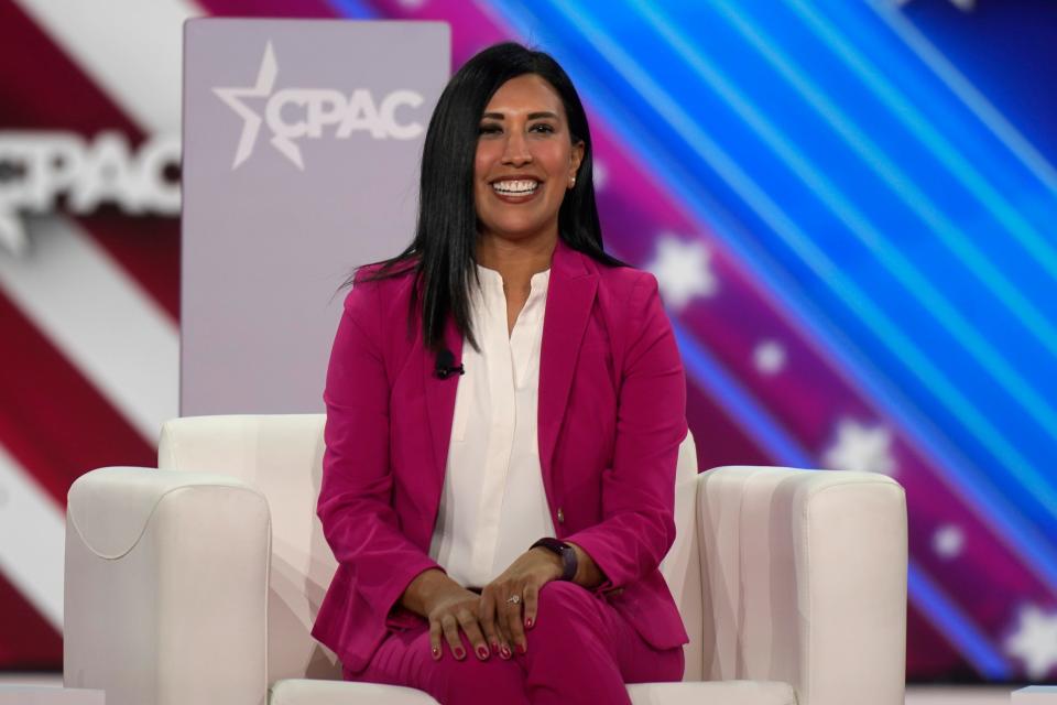 Cassy Garcia, Republican candidate for Congress in Texas' 28th Congressional District, at the Conservative Political Action Conference in Dallas on Aug. 5, 2022.