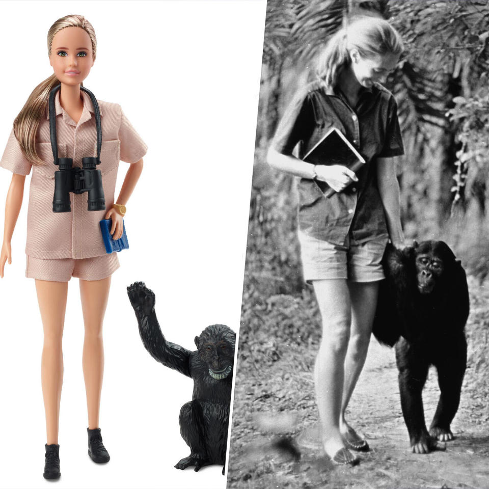 Jane Goodall Barbie (Mattel, Getty Images)