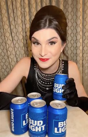 <p>Dylan Mulvaney/Instagram</p> Dylan Mulvaney's Bud Light ad that sparked controversy