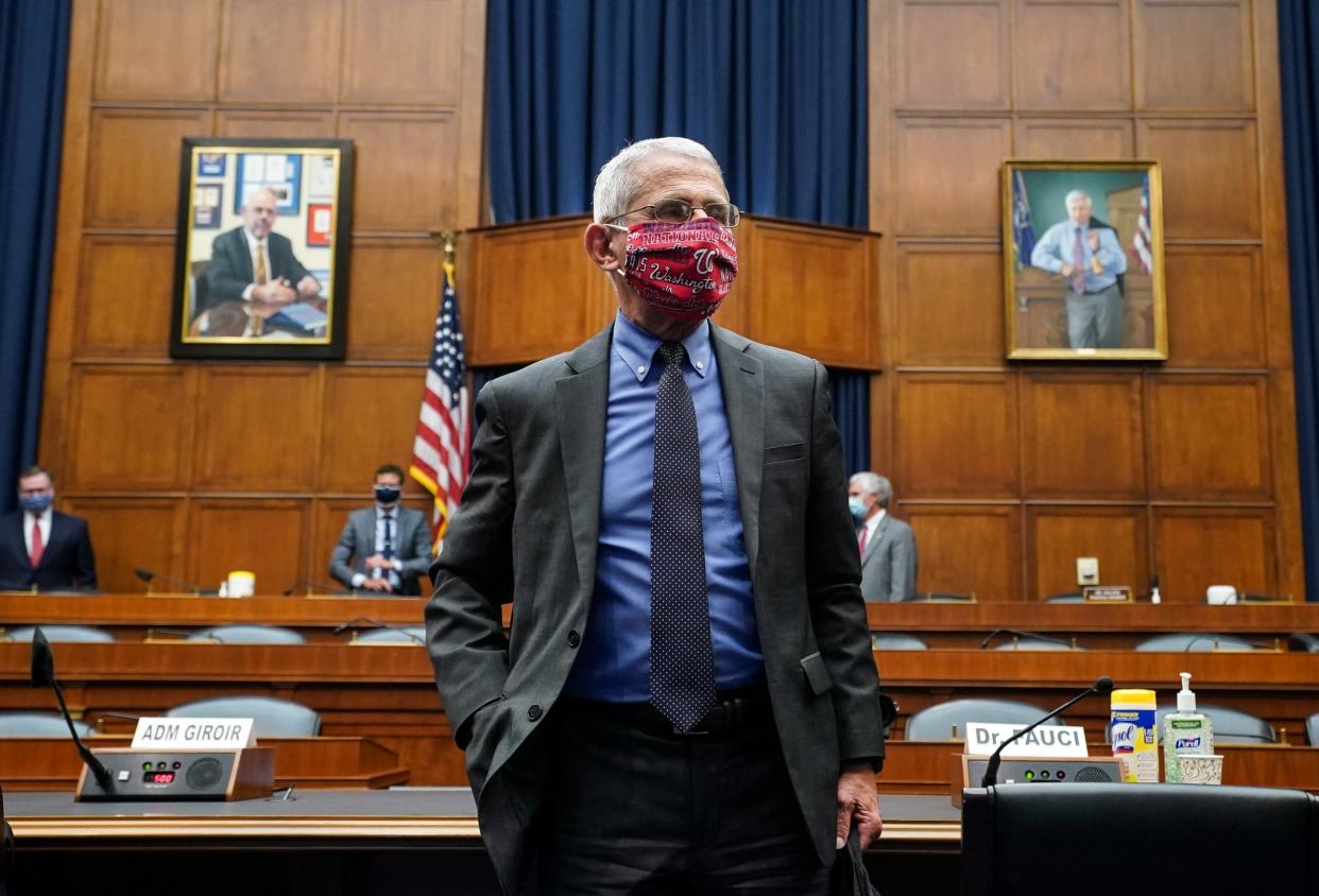 Dr Anthony Fauci leaves a hearing before the US House of Representatives' Committee on Energy and Commerce: Getty Images