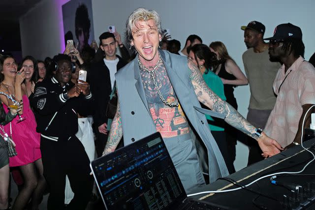 <p>Richard Young/Shutterstock</p> Machine Gun Kelly in London in May 2023.