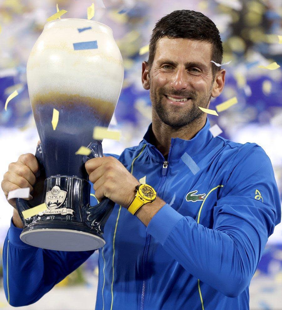 網壇傳奇球王喬科維奇（Novak Djokovic），日前在美國「辛辛納提大師賽」拿下他個人第39座千分賽冠軍再創紀錄之時，手腕上戴了HUBLOT Big Bang Unico「魔力黃」陶瓷計時碼錶。