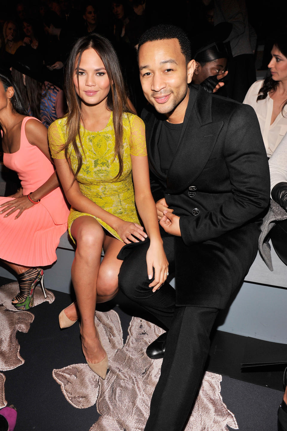 NEW YORK, NY - FEBRUARY 12:  Model Chrissy Teigen and singer John Legend attend the Vera Wang Fall 2013 fashion show during Mercedes-Benz Fashion Week at The Stage at Lincoln Center on February 12, 2013 in New York City.  (Photo by Stephen Lovekin/Getty Images for Mercedes-Benz Fashion Week)