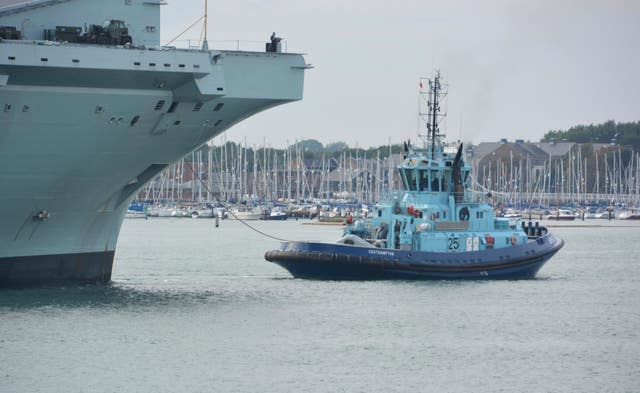 HMS Prince of Wales returns to Portsmouth