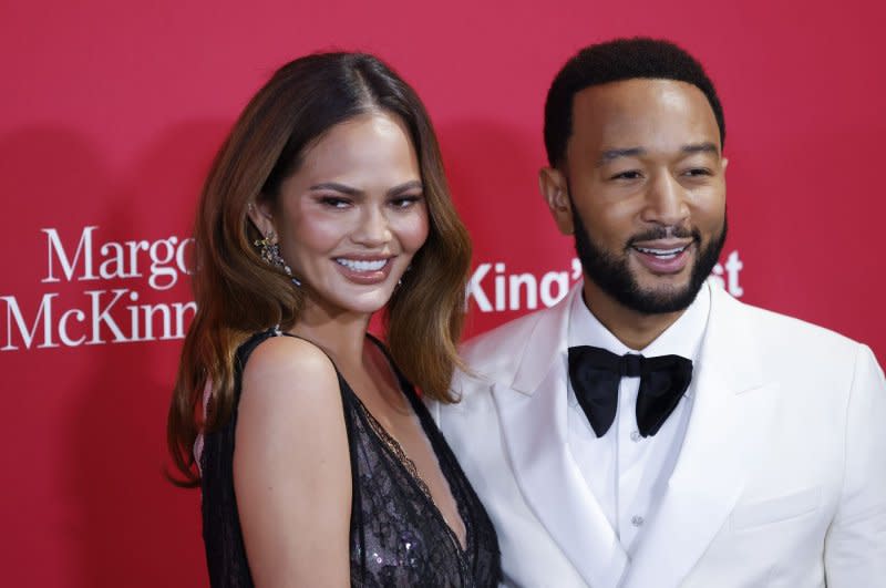 Chrissy Teigen (L) and John Legend attend The King's Trust gala on May 2. File Photo by John Angelillo/UPI