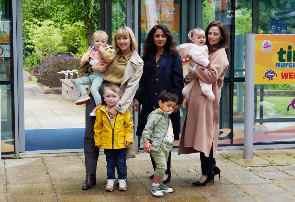 Maternal shows the cast balancing demanding NHS jobs with parenting. (ITV)