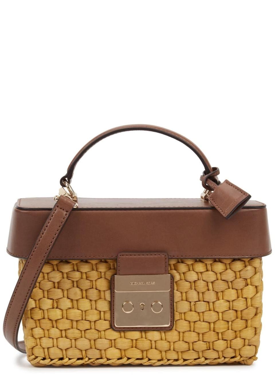 <p><i><a href="http://www.harveynichols.com/153257-gabriella-medium-woven-straw-box-bag/" rel="nofollow noopener" target="_blank" data-ylk="slk:[Michael Kors, £260];elm:context_link;itc:0;sec:content-canvas" class="link ">[Michael Kors, £260]</a></i></p>