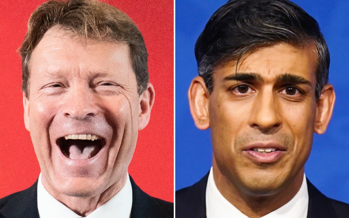 Side by side image of Richard Tice and Rishi Sunak