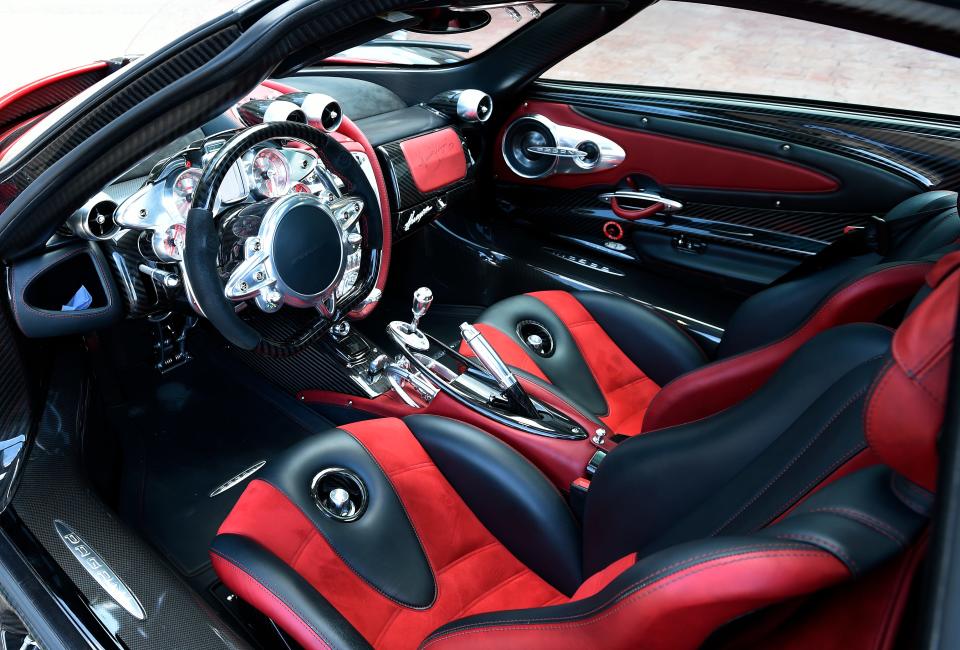 The inside of Sammy Poori’s rare Pagani sports car at his home on Wednesday, June 27, 2023, in Brentwood, Tenn.