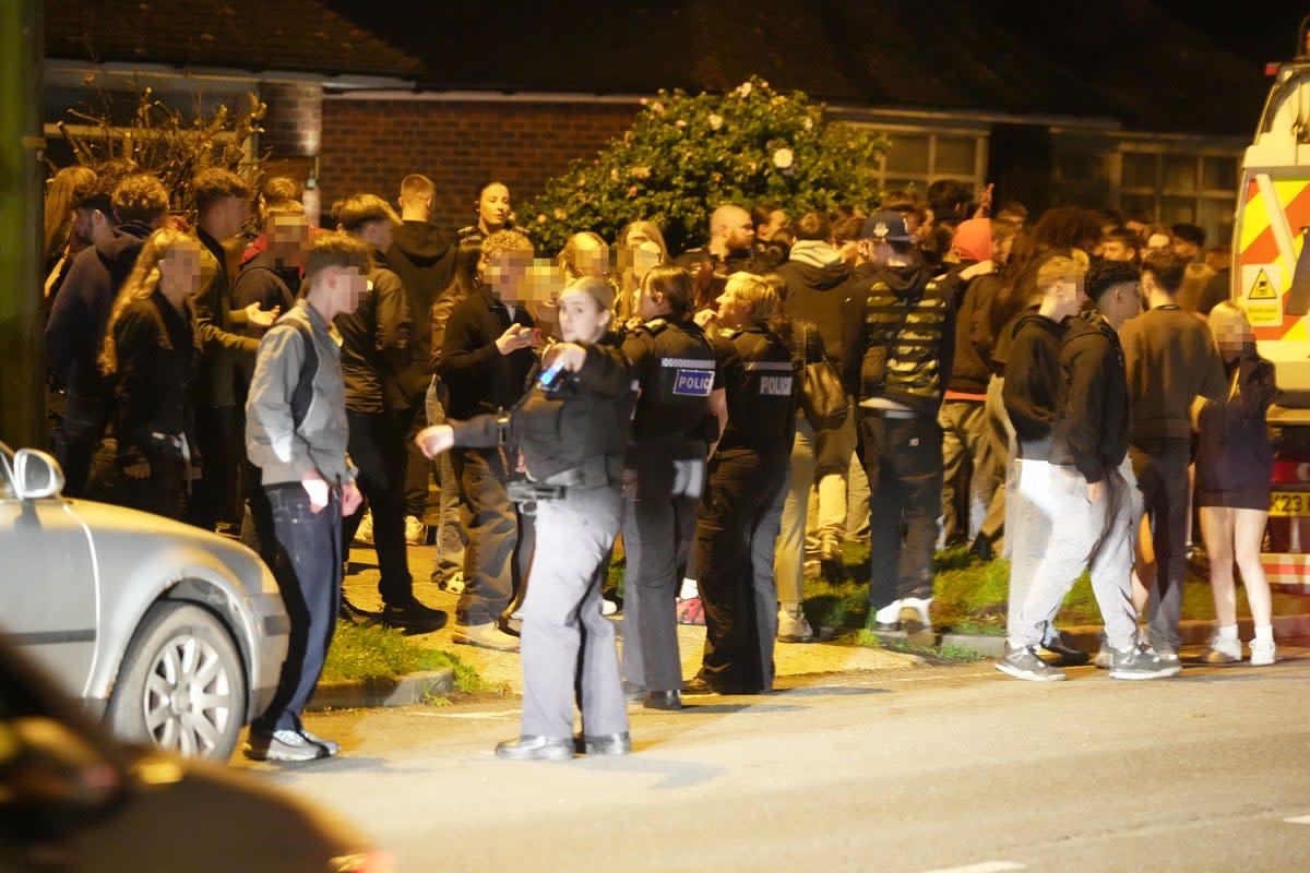 Locals complained of cars being kicked and punched as the house party in Worthing spiralled out of control  (Jack Chiverton/Eddie Mitchell)