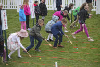 <p>Children participate in the annual White House Easter Egg Roll on the South Lawn of the White House in Washington, Monday, April 2, 2018. (Photo: Pablo Martinez Monsivais/AP) </p>