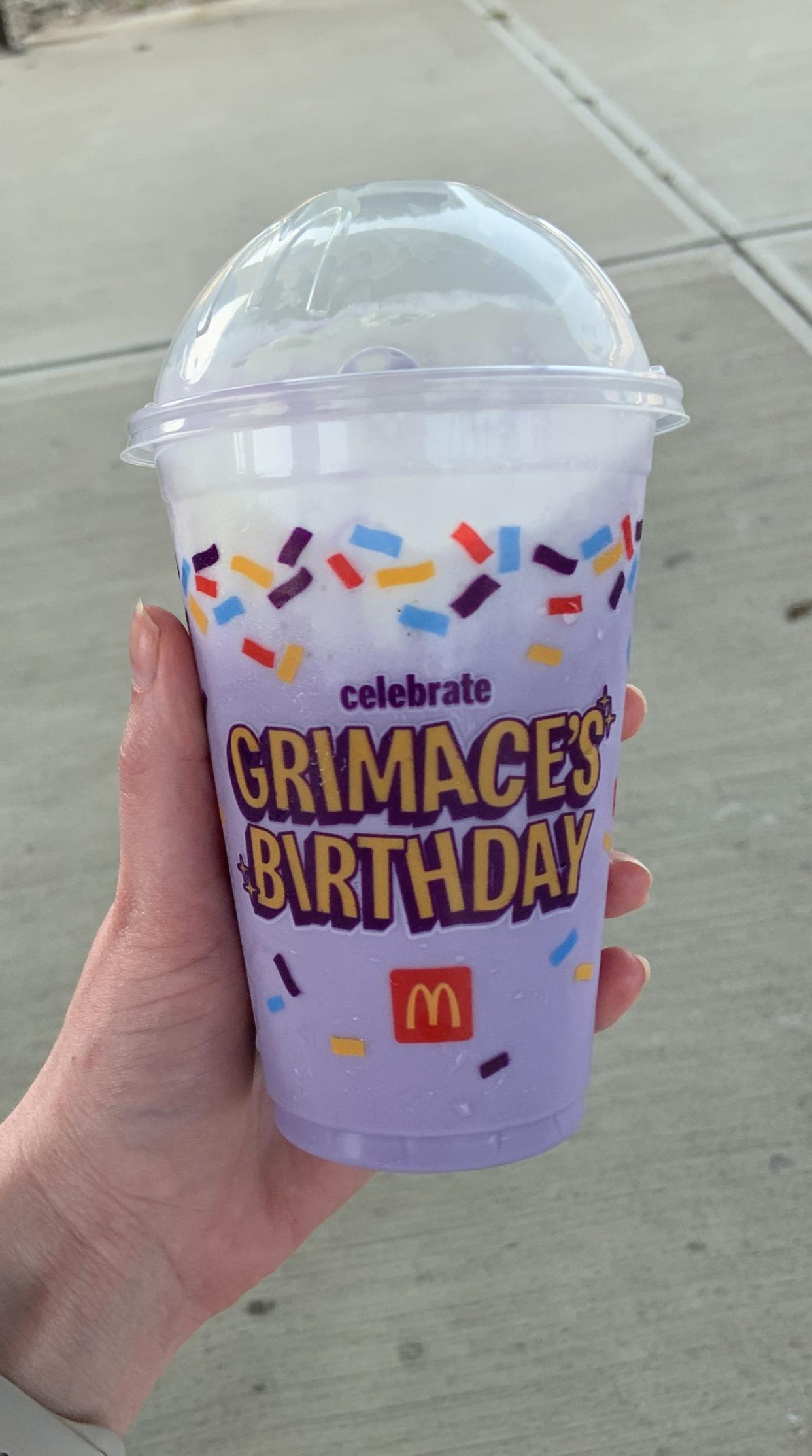 McDonald's is celebrating Grimace's birthday with a limited-edition meal, which includes a purple milkshake.