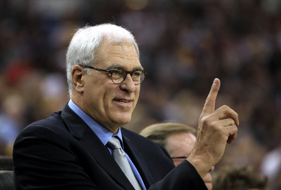 SACRAMENTO, CA - NOVEMBER 03:  Head coach Phil Jackson of the Los Angeles Lakers coaches his team against the Sacramento Kings at ARCO Arena on November 3, 2010 in Sacramento, California.  NOTE TO USER: User expressly acknowledges and agrees that, by downloading and or using this photograph, User is consenting to the terms and conditions of the Getty Images License Agreement.  (Photo by Ezra Shaw/Getty Images)