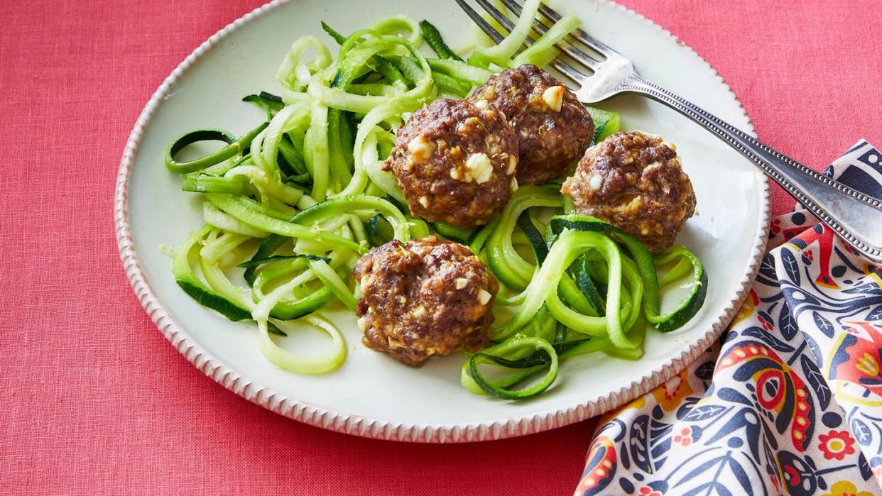 pioneer woman feta meatballs with zucchini noodles