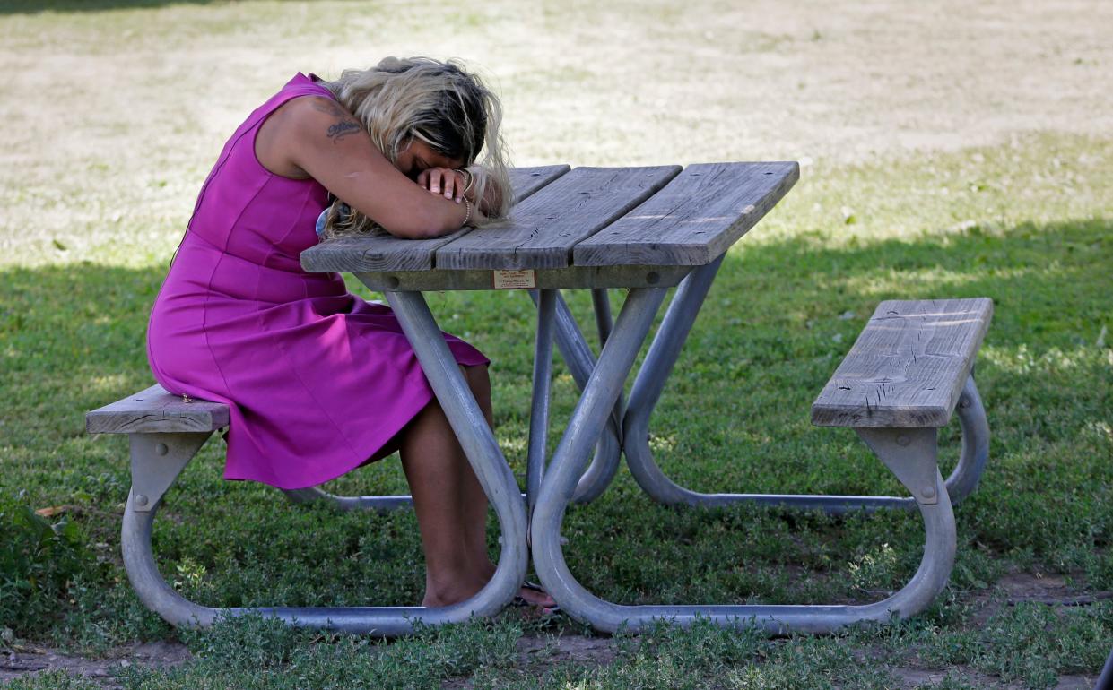 Ayanna Patterson, mother of Alexis Patterson, is overcome with emotion after hearing a report that an Ohio woman's DNA does not match her daughter's.