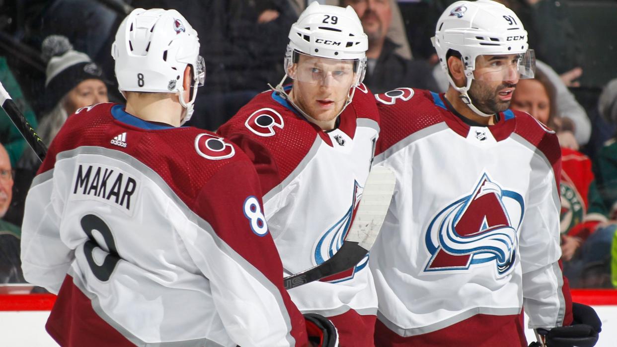 Nathan MacKinnon is one of many who aren't happy with Nazem Kadri's All-Star snub. (Getty)