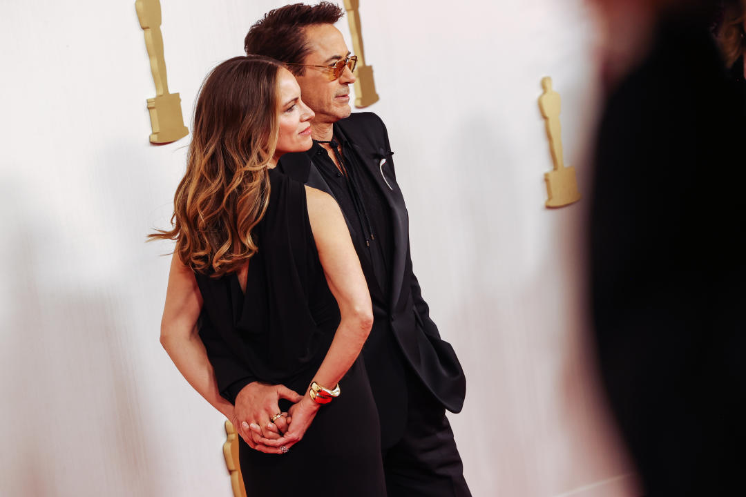 Susan Downey and Robert Downey Jr. at the 96th Annual Oscars held at Ovation Hollywood on March 10, 2024 in Los Angeles, California. (Photo by Lexie Moreland/WWD via Getty Images)