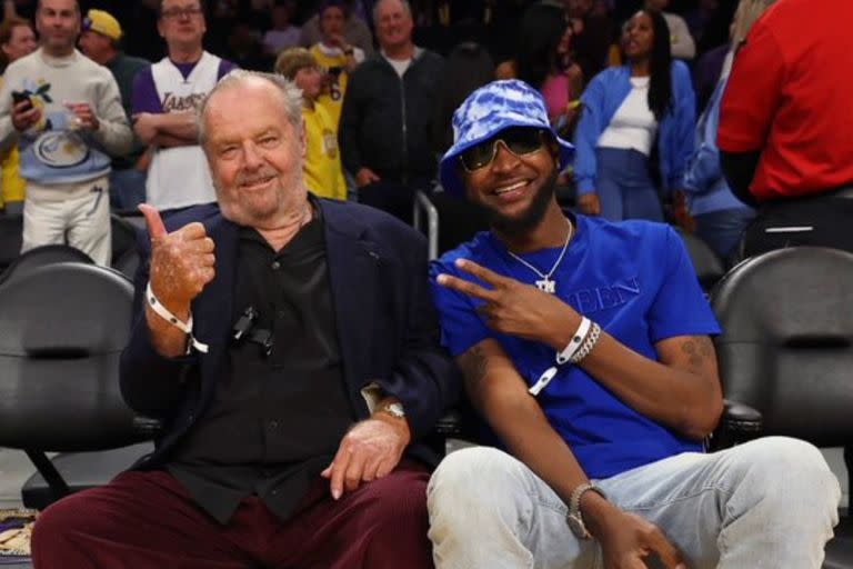Jack Nicholson  fue a ver a los Lakers (Captura Twitter )
