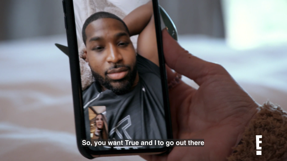 Khloe FaceTimes Tristan