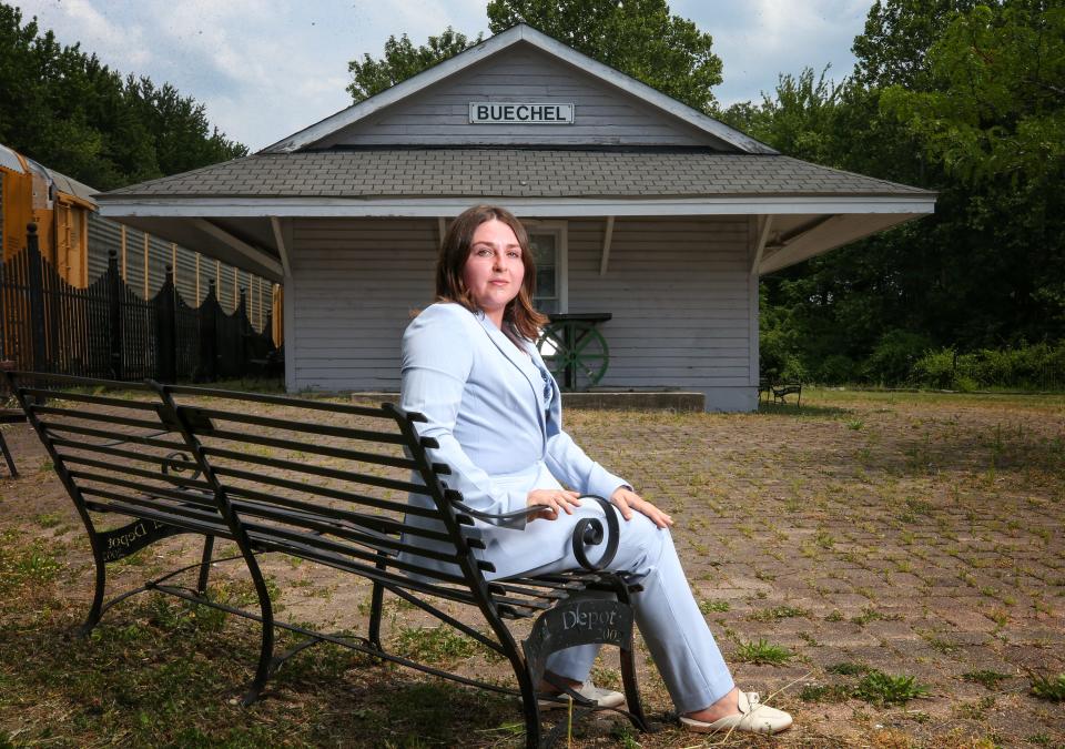 Sadie Iovenko, a Louisville native who has won a bid to buy the Buechel Train Depot property for $1 from the Louisville Metro Landbank. She's proposing turning the space into a community gathering hub, keeping both the train depot and caboose. The space would be used for farmer's markets and a pop-up space for small businesses and artists. She also wants to add walking paths, a meditation garden and community garden to the outdoor area.