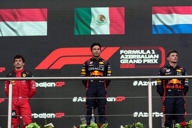 Verstappen had to settle for second on the podium 