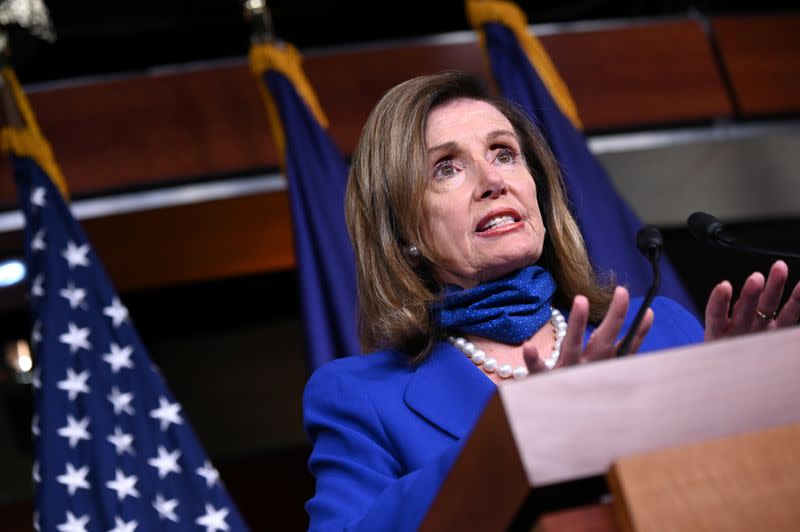 U.S. House Speaker Nancy Pelosi speaks at a news conference in the U.S. Capitol in Washington