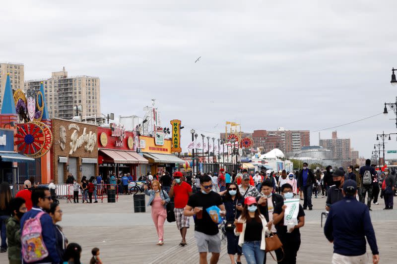 Coney Island beach on Memorial Day weekend during the outbreak of the coronavirus disease (COVID-19) in Brooklyn, New York City