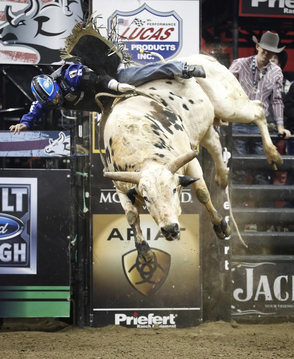 Riders meet bucking bulls at the Professional Bull Riders' competition at Fiserv Forum Saturday and Sunday.