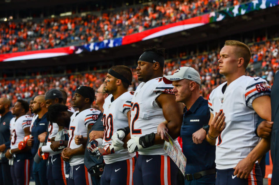 The NFL heads into a new season without a formal anthem policy. (Getty)