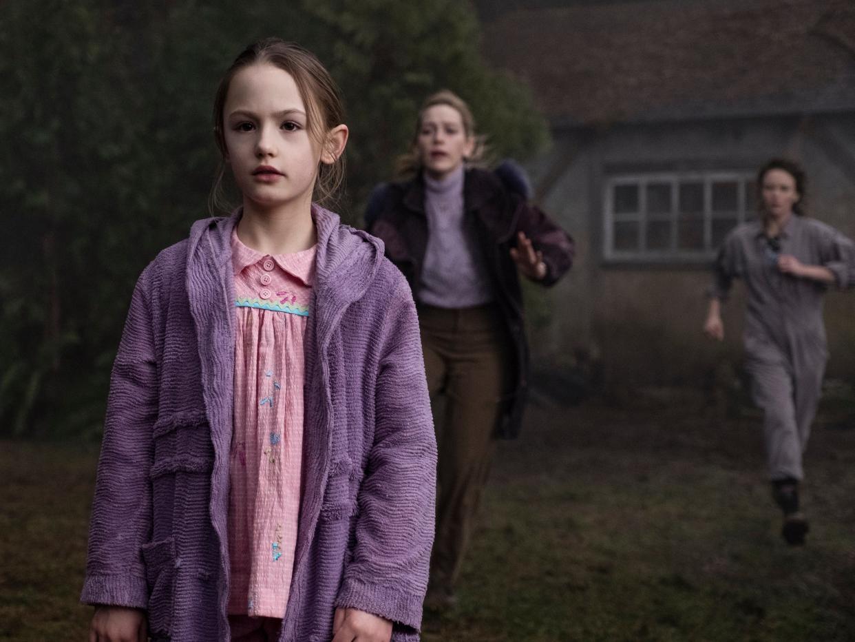 I see dead people: (from left) Flora (Amelia Bea Smith), Dani (Victoria Pendretti) and Jamie (Amelia Eve) (Eike Schroter/Netflix)