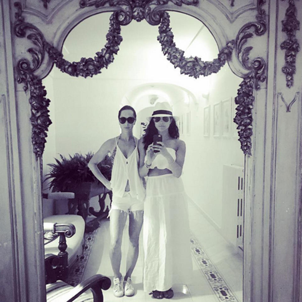 <p>While vacationing in Positano, Markle and a friend snapped a mirror selfie rocking a cute matching crop top and maxi skirt set (accessorized with her favorite hat, of course!). Not only is a matching set fun and fashionable, it's perfect for wearing together or as separates.</p>