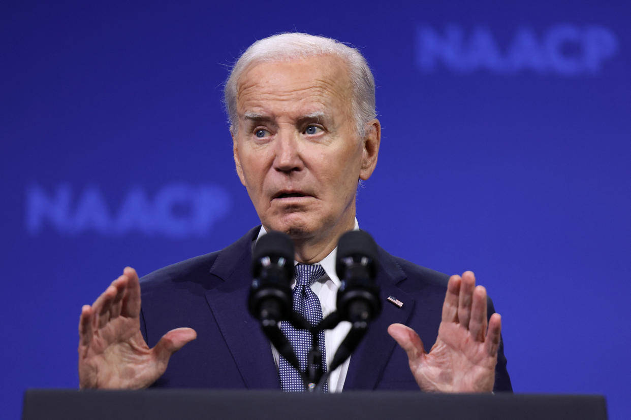 President Biden delivers a speech earlier this week. 