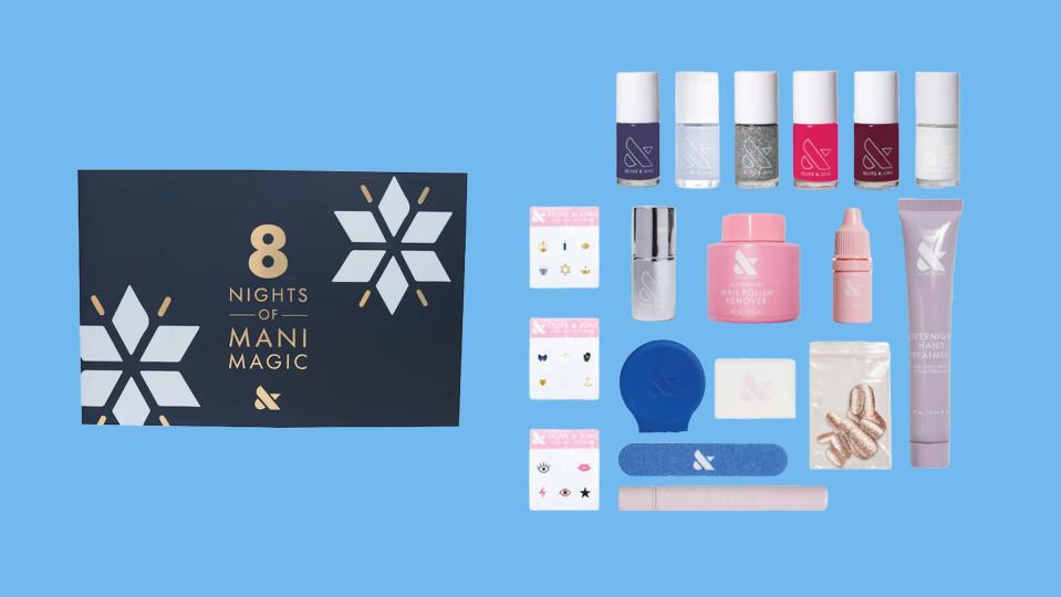 The Olive & June Hanukkah Calendar creates a fresh manicure.