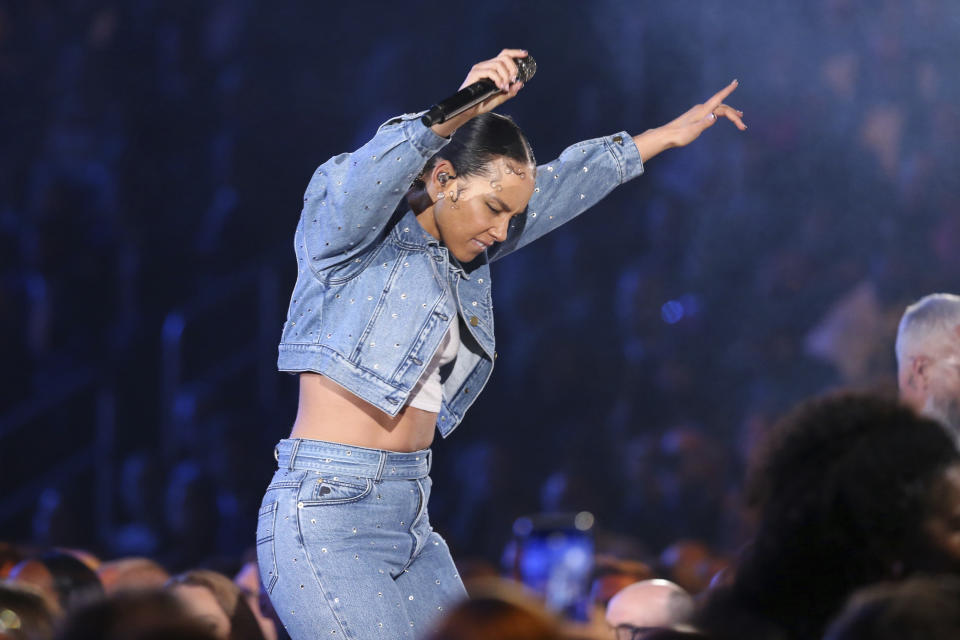 Alicia Keys performs at the 62nd annual Grammy Awards on Sunday, Jan. 26, 2020, in Los Angeles. (Photo by Matt Sayles/Invision/AP)