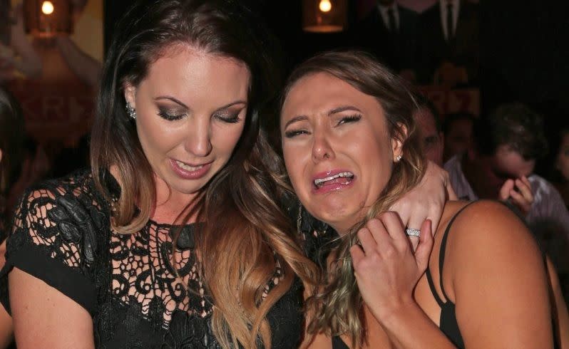 The moment Chloe and Kelly hear they are out of MKR. Picture: Michael O'Brien/The West Australian