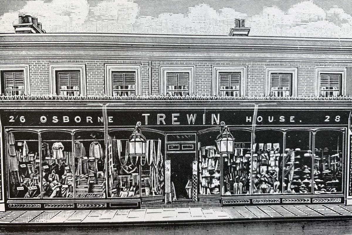 Arthur Trewin's draper's shop, Osborne House. Image: Watford in 1891