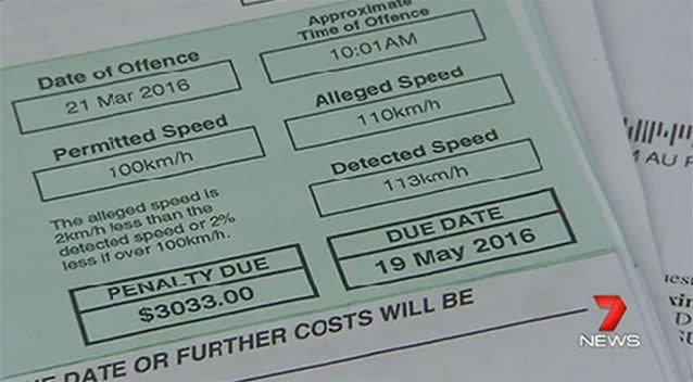 Mr Chojna's fines: The last thing any driver wants to pull from their letterbox. Photo: 7 News