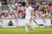 Britain Cricket - England v Pakistan - Second Test - Emirates Old Trafford - 23/7/16 England's Ben Stokes looks dejected after losing his wicket Action Images via Reuters / Jason Cairnduff Livepic