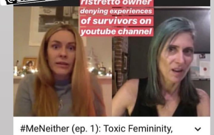 Journalist Leah McSweeney, left, is interviewed by Nancy Rommelmann on a YouTube channel called #MeNeither (Photo: Instagram)