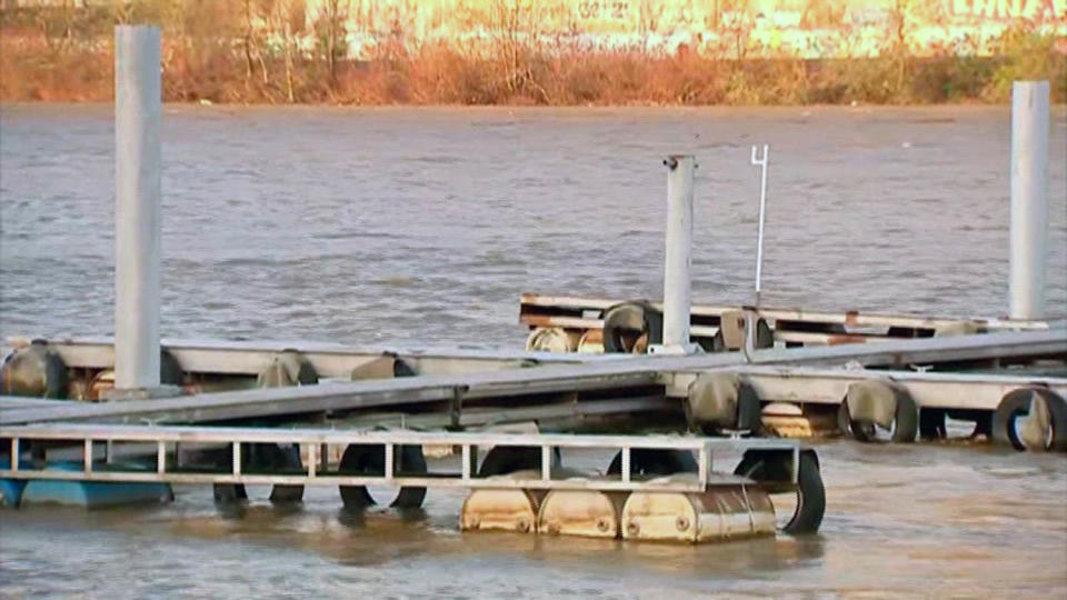 An investigation is underway after 26 barges broke loose on the Ohio River.
 (WPXI)