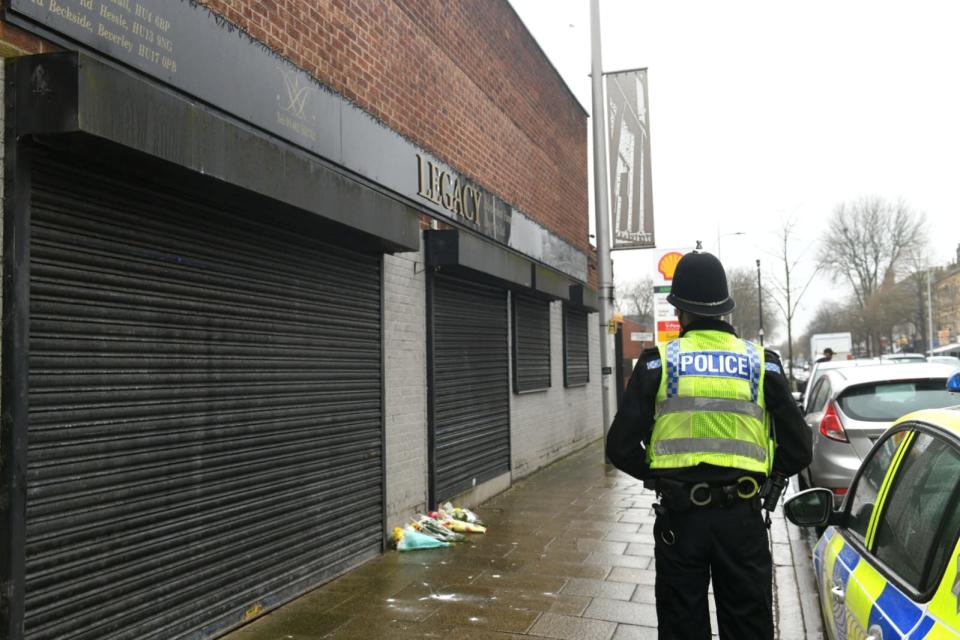 Flowers Have been left outside Legacy Independent Funeral Directors in Hessle Road, Hull. (Reach)