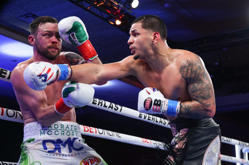 Padraig McCrory in action against Edgar Berlanga at the Caribe Royale in Orlando, Florida