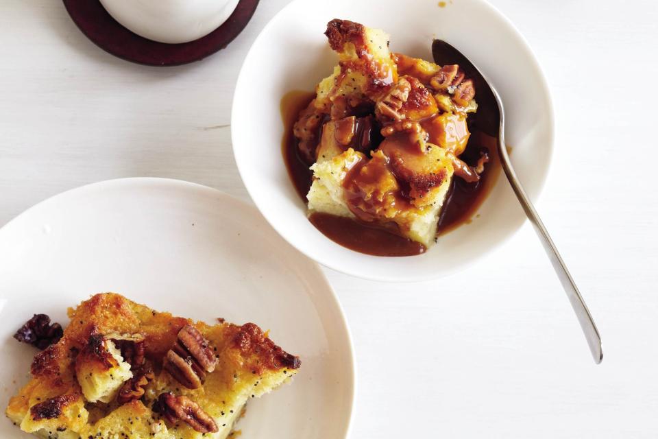 Pecan, Bourbon, and Butterscotch Bread Pudding