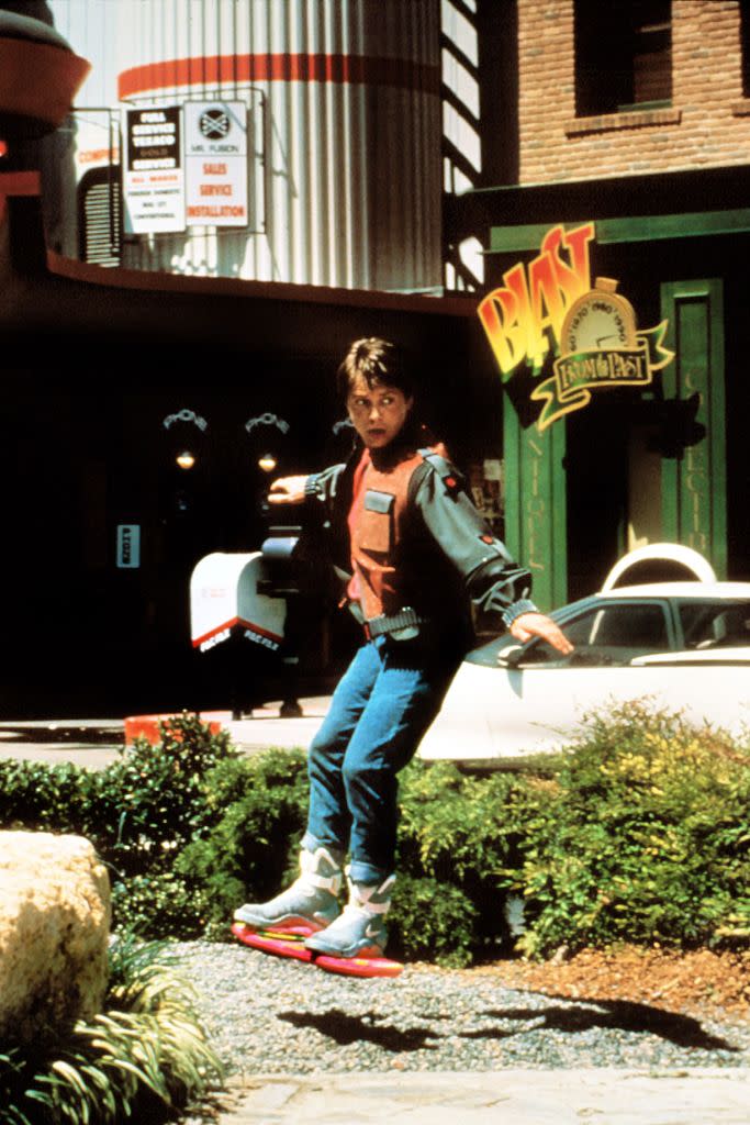 Michael J. Fox as Marty McFly in “Back to the Future II,” wearing a pair of self-lacing Nike sneakers that have a legacy of their own. - Credit: Courtesy of Everett Collection